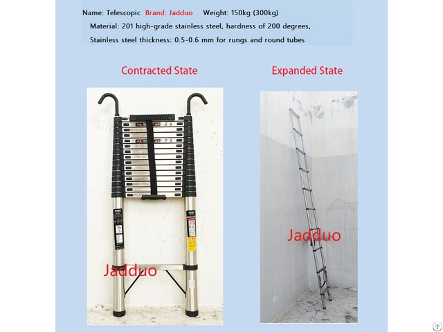 Stainless Steel Single Ladder With Hook Anti Slip Cushion