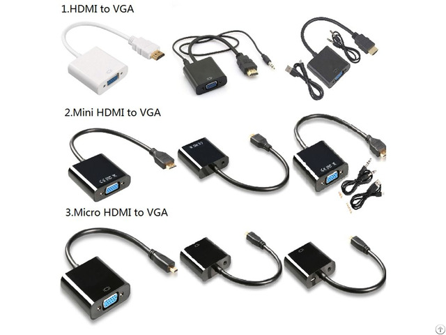 Hdmi To Vga Adapter With Audio Cable