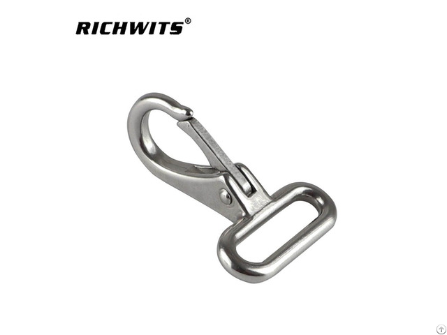 Webbing Tie Down Carabiner Rigging Hardware Safety Harness Stainless Steel Fixed Eye Snap Hook