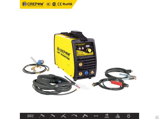 Crepow Inverter Tig200 Dc Pulsed Pfc With Dc Tig And Mma