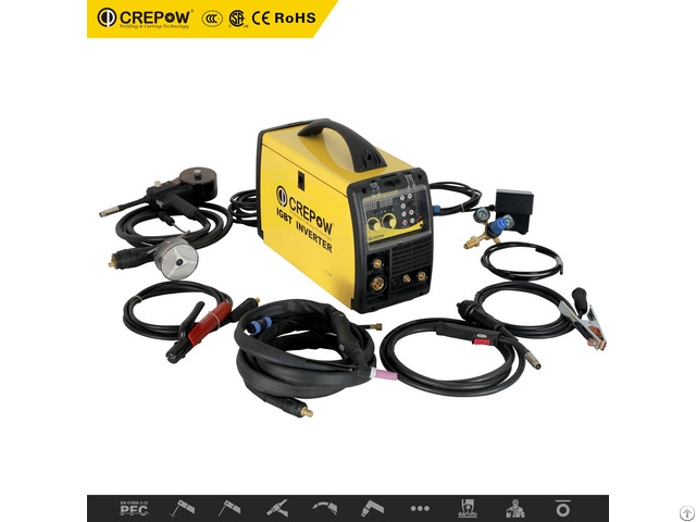 Crepow Multimig200 Pulse Pfc Inverter Multi Function Mig Stick Lift Tig With Pfc