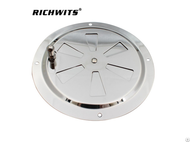 Richwits Marine Stainless Steel Round Louvered Style Air Vent Cover With Knob Opening 5 Inch