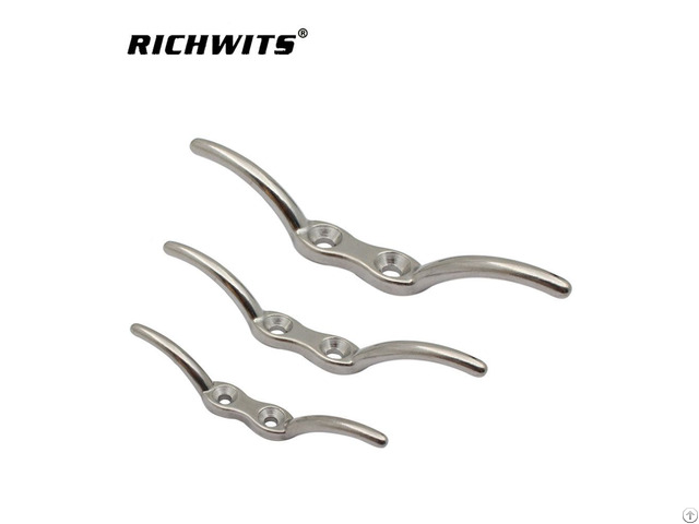 Marine 316 Stainless Steel Rigging Hardware Flagpole Hook Wire Rope Mooring Cleat For Yacht