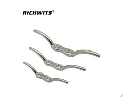Marine 316 Stainless Steel Rigging Hardware Flagpole Hook Wire Rope Mooring Cleat For Yacht