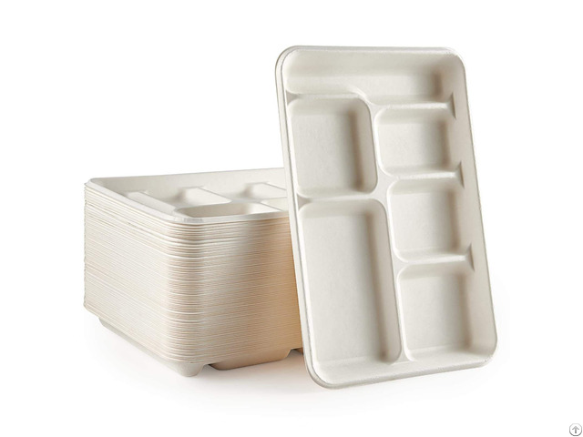 Eco Friendly Bagasse Disposable School Lunch Trays