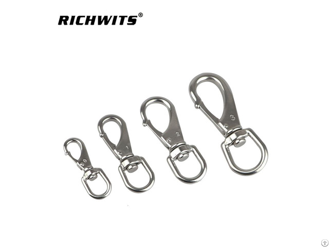 Rigging Hardware Snap Hook Clip Stainless Steel 304 Swivel Rotating Carabiners For Dog Leashes