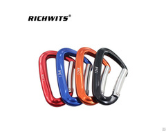 D Shape Aluminium Colorful Hooks With Clips Spring Snap Climbing Carabiner Hook