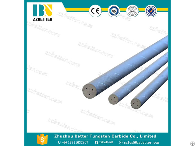 330mm Solid Tungsten Carbide Rods Bars With 3 Helical Coolant Holes