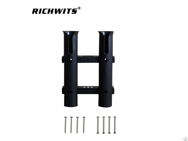 Double Tube White Black Plastic Fishing Rod Holder