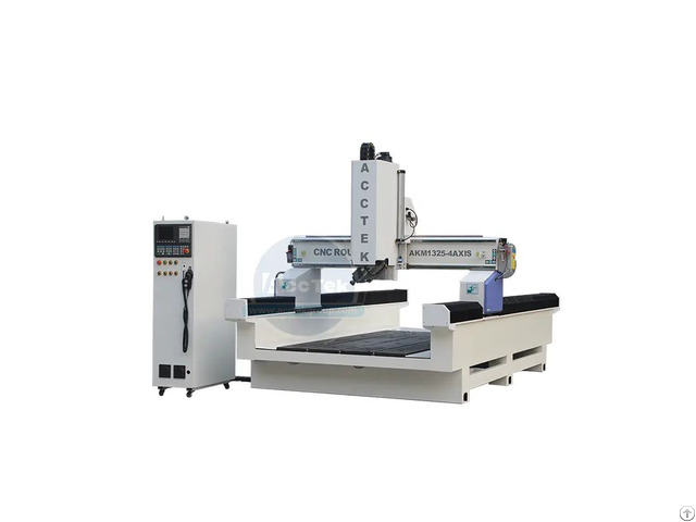 Jinan Acctek 4 Axis Wood Cnc Router Woodworking Engraving Machine