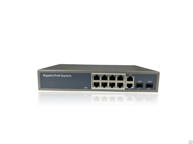 Gpse1082s 12 Gigabit 8 Port Poe Switch With Built In 150w Power Standard Ieee802 3at