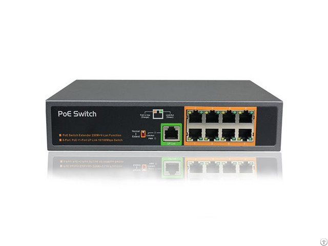 Pse908ex 9 Port 100m Poe Switch With Built In 150w Power Standard Ieee802 3at