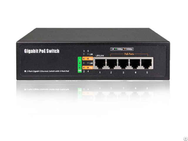 Pse6504ex 5 Port Gigabit Poe Switch With Built In 65w Power Supply Standard Ieee802 3at