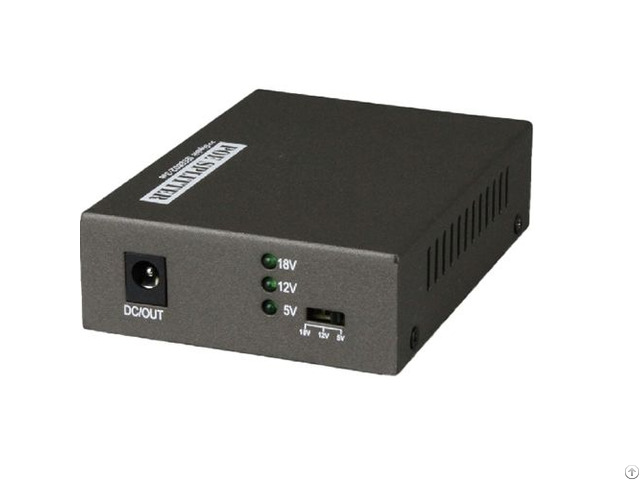 Ps1218tg Gigabit Poe Splitter Standard Ieee802 3at With Three Adjustable Voltages Of 5 12 18v