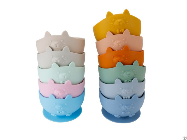 Bpa Free Lovely Baby Feeding Silicone Bowl