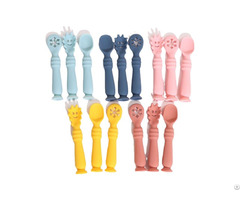 Baby Solid Food Start Utensils Traning Spoon Fork 3 Pieces Set