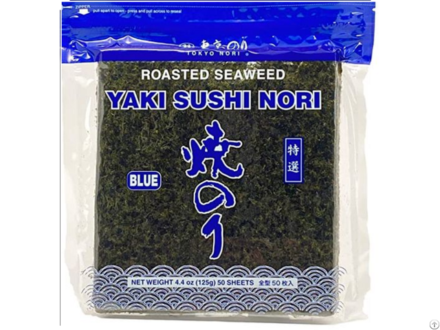 Yaki Sushi Nori Roasted Seaweed Blue 100 Sheets Zippered Bag