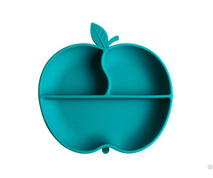 Silicone Suction Divided Apple Plate Food Grade Safe Feeding Baby
