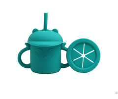 Bpa Free Straw Feeding Cup With 2 Lid For Toddler Drinking