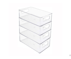Stackable Refrigerator Organizer Clear Plastic Container Bin