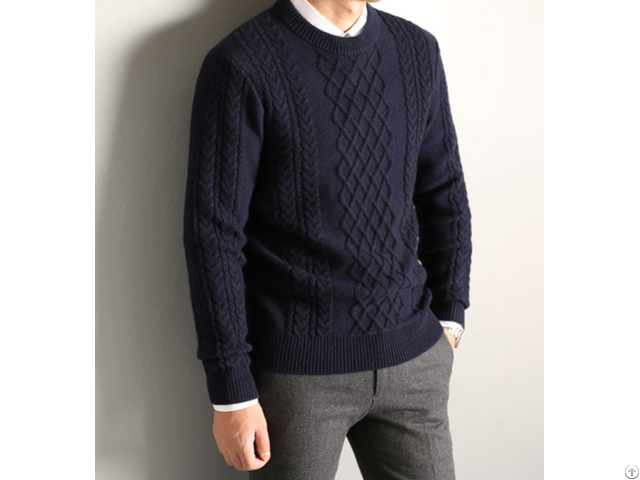 Cashmere Cable Knit Sweater For Men