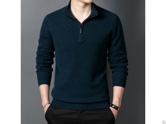 Cashmere Half Zipper Sweater For Men