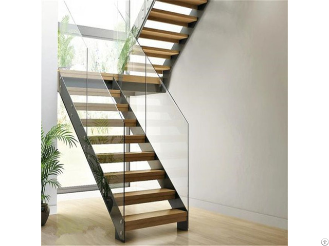 Double Beam Straight Staircase With Mid Landing