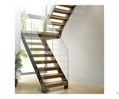 Double Beam Straight Staircase With Mid Landing