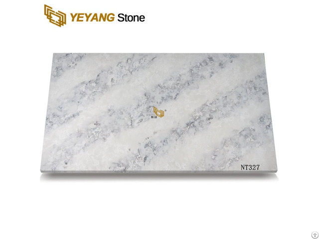 Big Slab White Background With Grey Veins Quartz Nt327