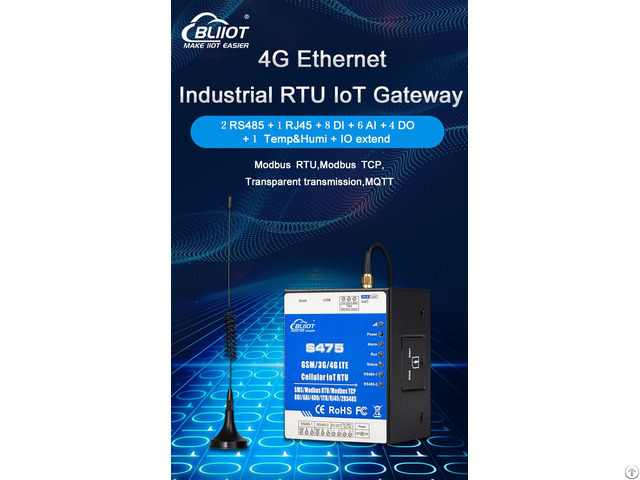 Industrial Wireless Iot Gateway Temperature And Humidity For Collect Monitoring Scenarios