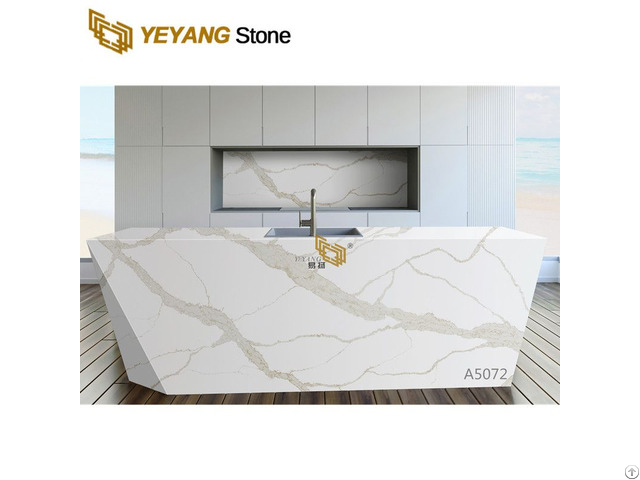 Calacatta Gold Vein Quartz For Hotel Worktop Projects A5072