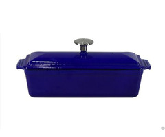 Rectangular Enameled Cast Iron Loaf Pan With Lid