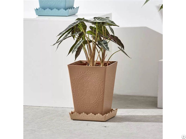 Artificial Decorative Indoor Rectangular Plastic Flower Pot