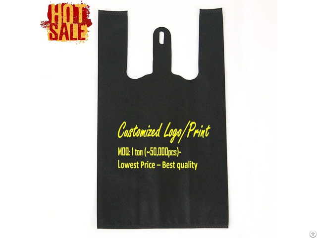 Thank You Colorful T Shirt Shopping Vest Handles Bags For Supermarket