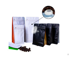 Tp S4fb  Black Flat Bottom Coffee Bag With Coloful Sides