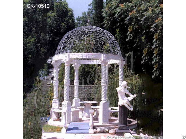 Factory Supply White Marble Gazebo For Outdoor Garden Or Wedding Decoration