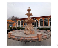 Large Marble Lion Water Fountain For Outdoor Garden Landscaping