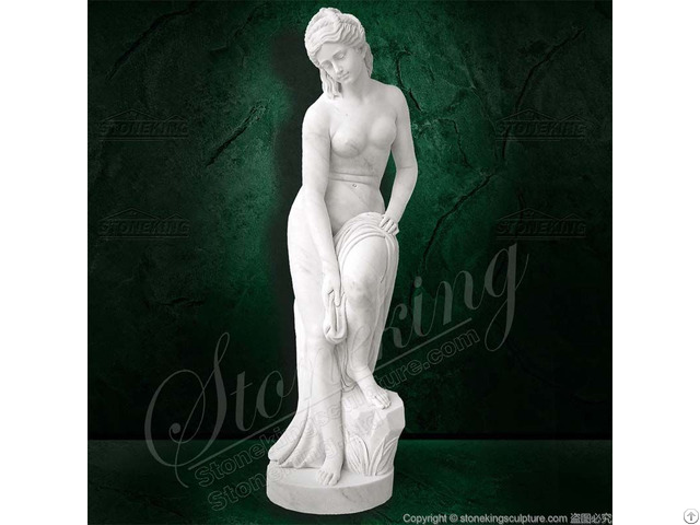 Factory Price White Marble Greek Goddess Venus Bathing Statue For Outdoor Garden Or Home Decor