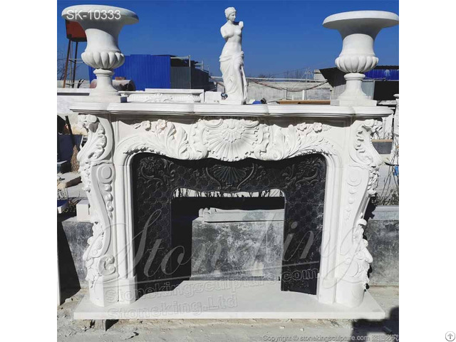 Manufacturer White Marble French Style Fireplace Mantel Surrounds For Home Decor