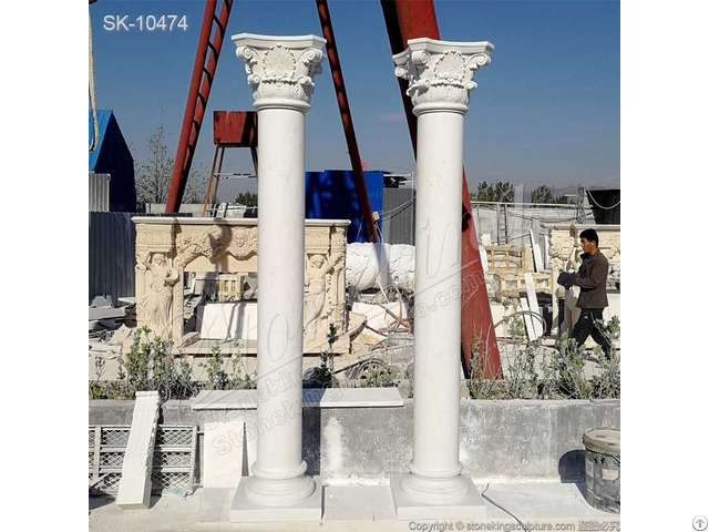 Top Quality Roman White Marble Architectural Column Pillars For Buildings Factory Supply