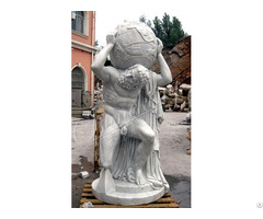 Manufacturer Hand Carved White Marble Greek Atlas Statue Holding The Heaven