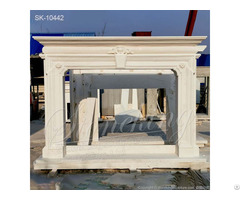 Factory Price Modern Bolection White Marble Fireplace Mantel Surrounds For Living Room