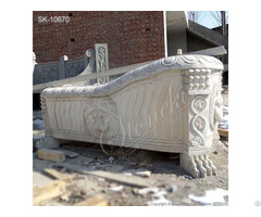 Manufacturer Hand Carved Luxury Marble Bathtub With Claw Foot And Lion Head