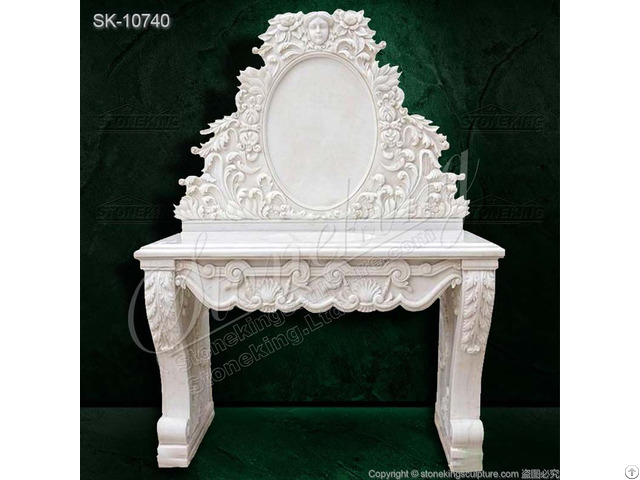 Luxurious White Marble Sink Vanity With Backsplash And Pedestals Factory Price