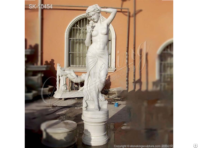 Outdoor Garden White Marble Woman Statue Sculpture For Home Decor