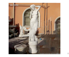 Outdoor Garden White Marble Woman Statue Sculpture For Home Decor