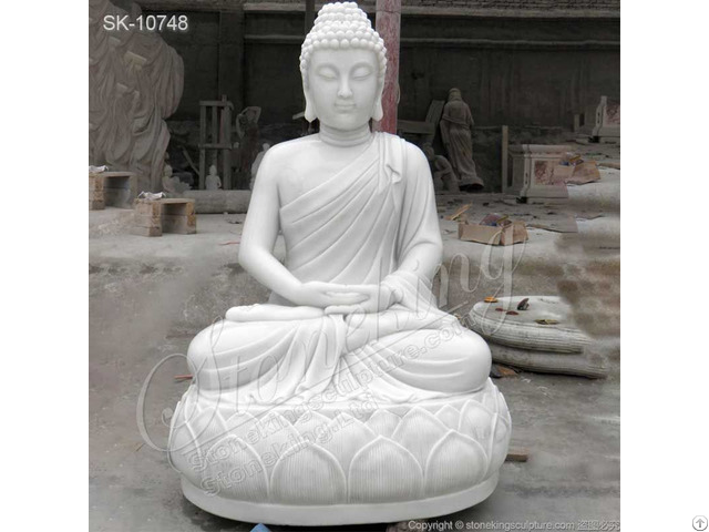 Wholesale Hand Carved White Marble Meditating Buddha Statue For Outdoor Garden And Home Decor