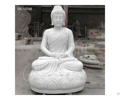 Wholesale Hand Carved White Marble Meditating Buddha Statue For Outdoor Garden And Home Decor
