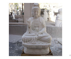 Factory Supply White Marble Guanyin Or Kwan Yin Statue For Outdoor Garden And Home Decor