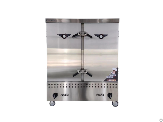 Flat Door Cng Gas 24 Trays Rice Steamer Cabinet With High Quality Stainless Steel